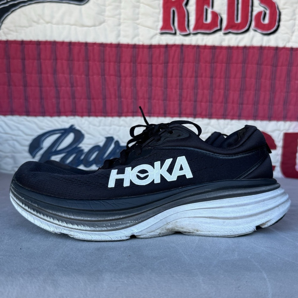 Size 10 - Hoka One One Bondi 8 Black White‎